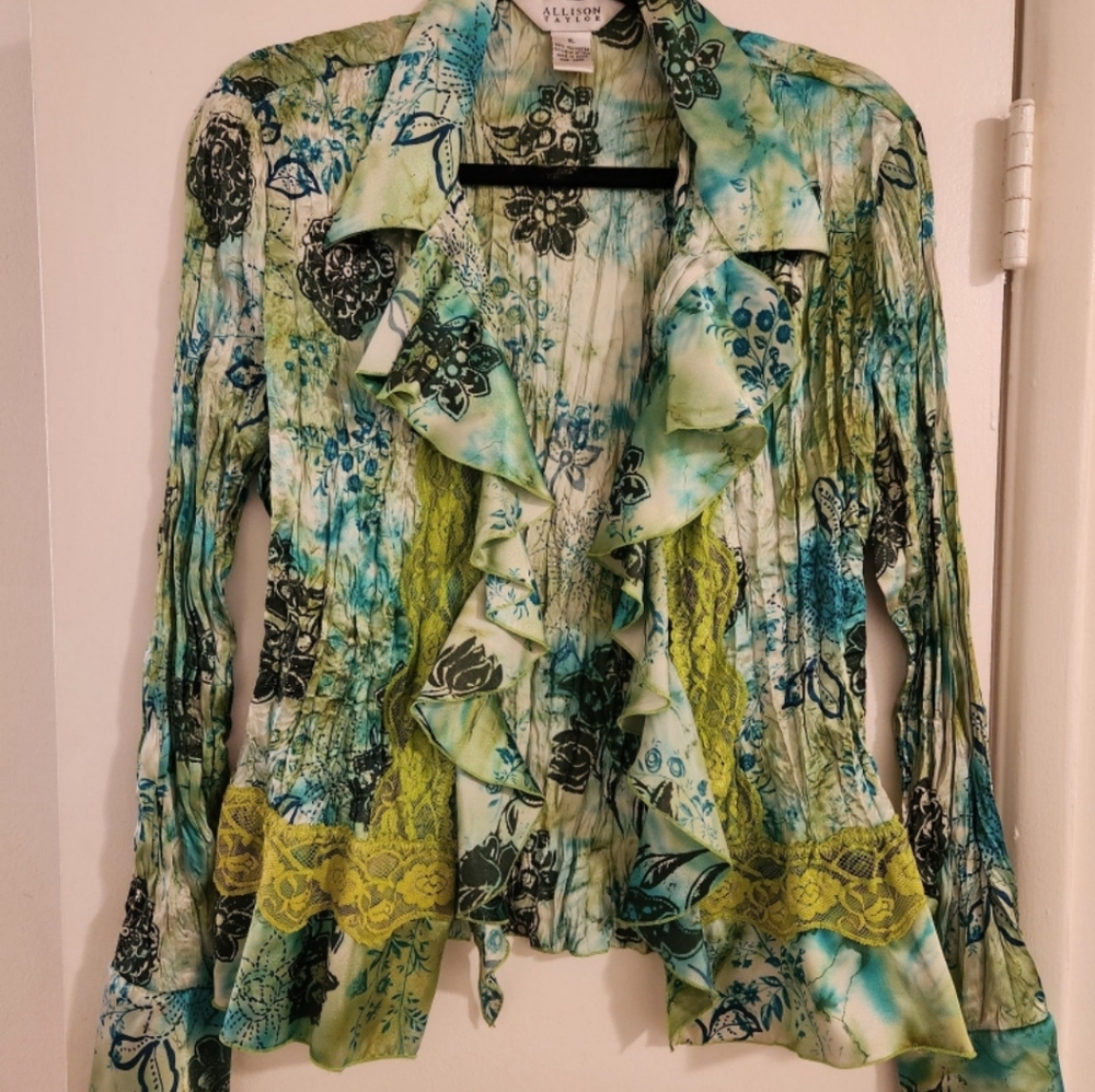 Y2K Fairycore All Over Grunge Bell Sleeve Top LIKE NEW WITH TAGS